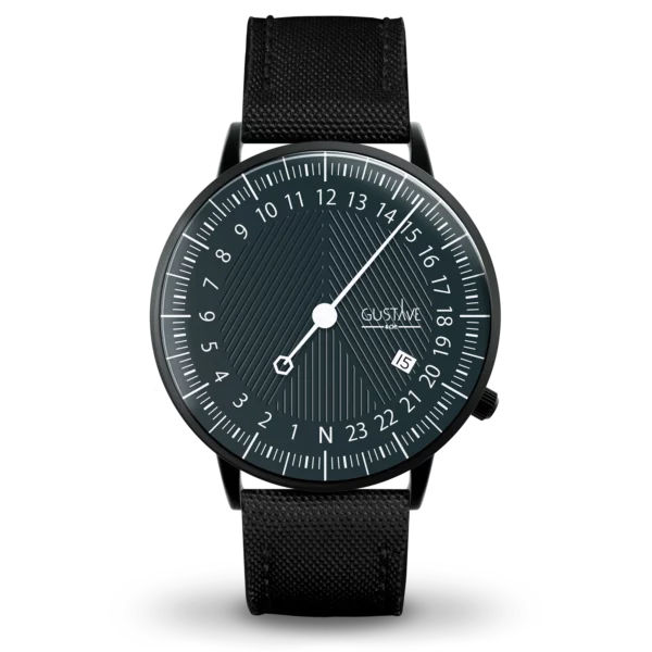 Часы André 24H 40 мм Черно-зеленый черный холщовый ремешок