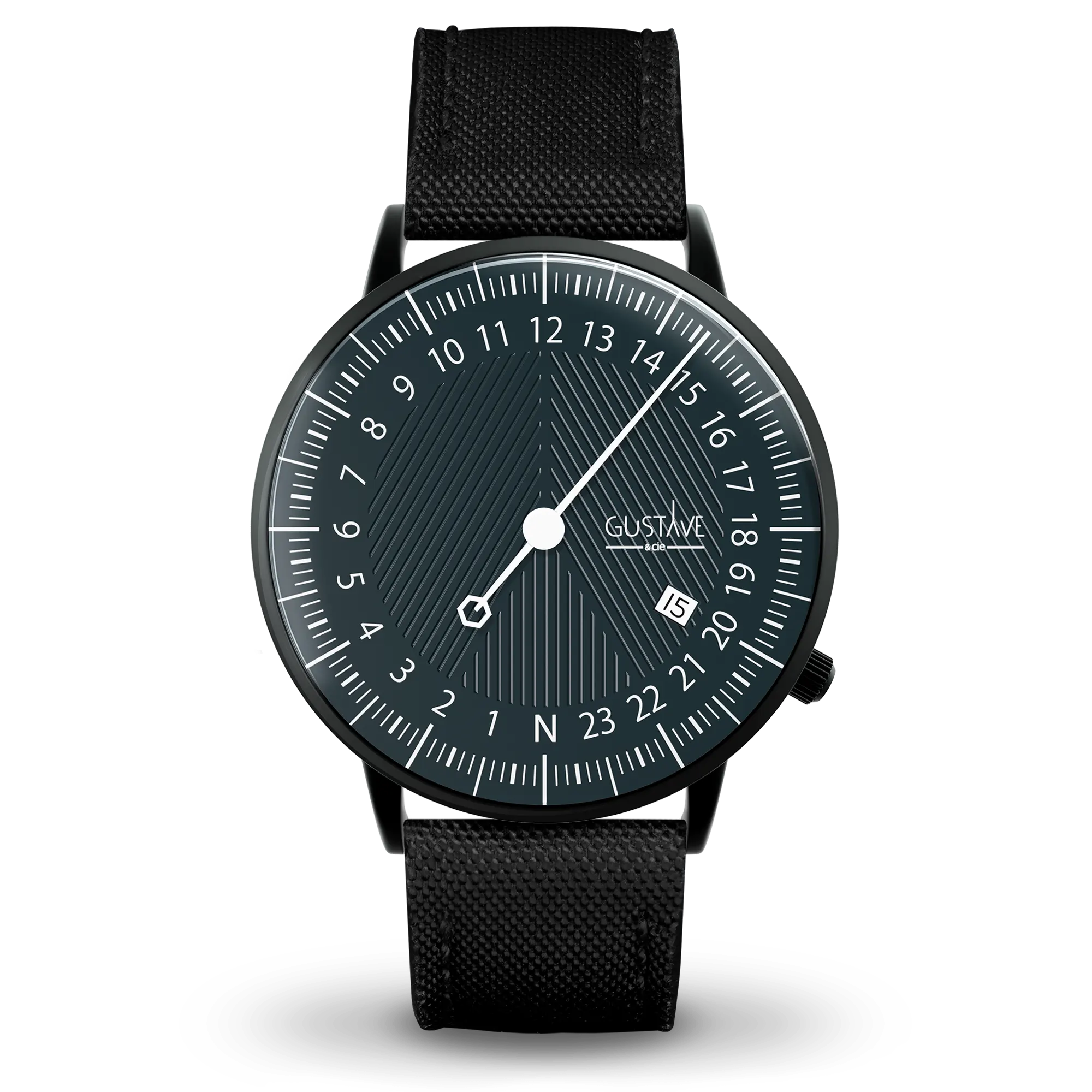 André 24H 40mm watch Black and green black canvas strap