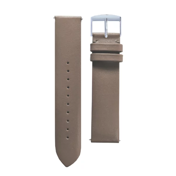Taupe leather strap with silver buckle