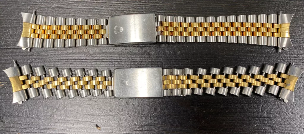 Deux bracelets Rolex Or Acier